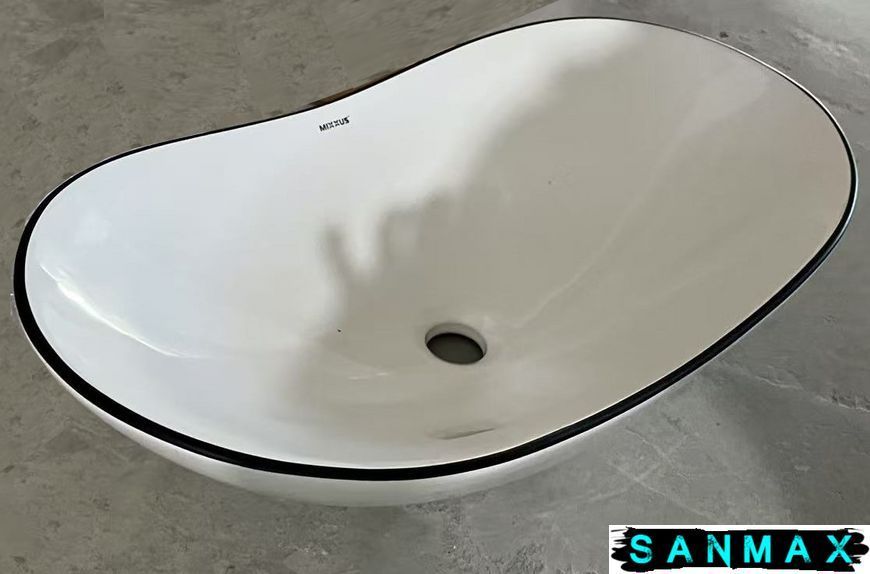 Раковина накладна Mixxus Premium Wave-0105 Edge Чорний 620х360х160mm (MP6556) MP6556 фото