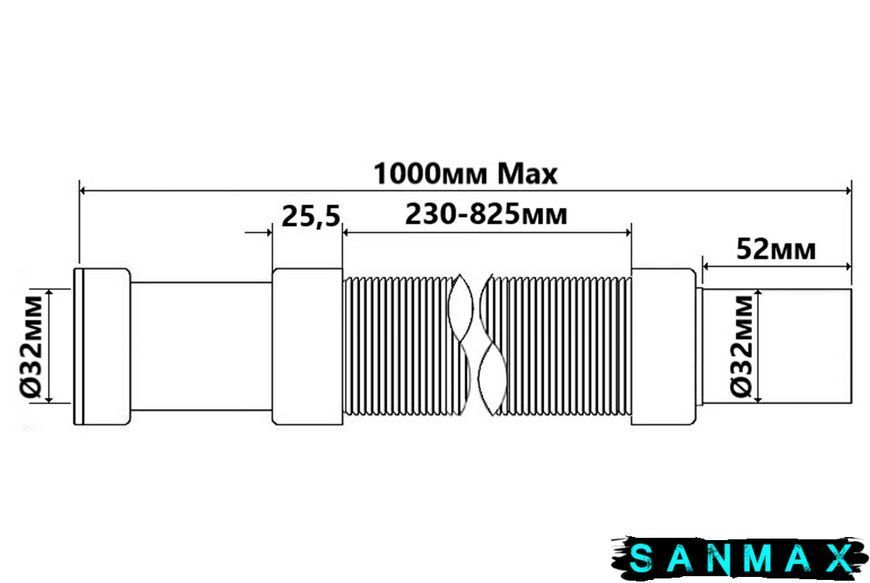 Труба розтяжна 32x32x1000 мм FLX32MP-S FLX32MP-S фото