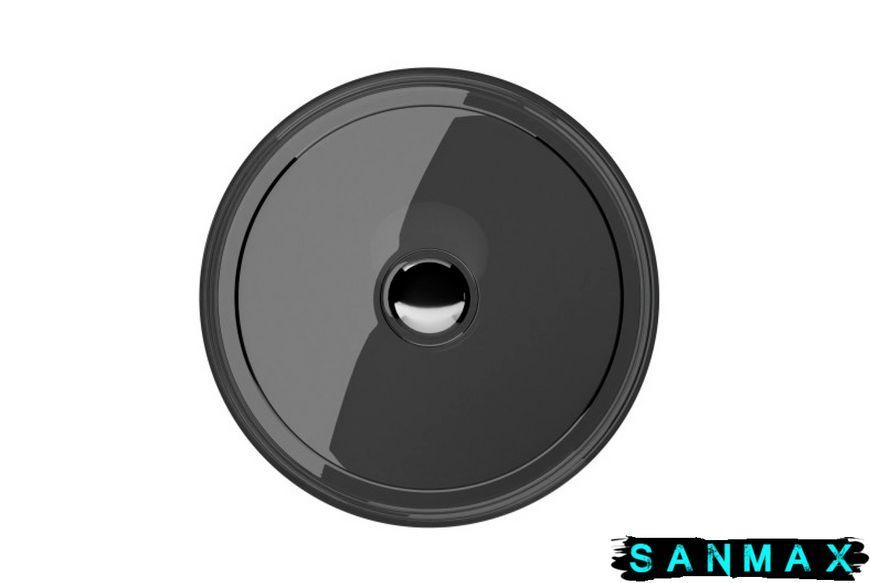 Умивальник на стільницю Besco Enya Carbon Grey 36х36 клік-клак хром #UME-36-CGC фото