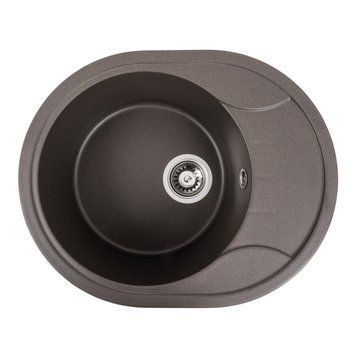 Гранітна мийка для кухні Platinum 5847 ONYX матова Темна скеля SP000039616 фото