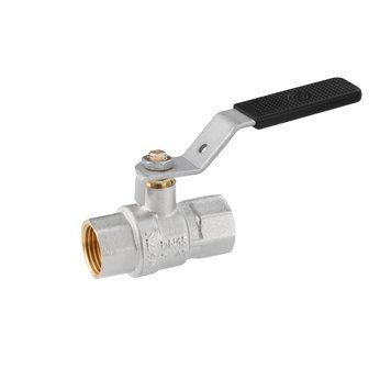 Кран кульовий Kroner 1/2" ВВ PN40 ручка, нікельований CV033213 фото
