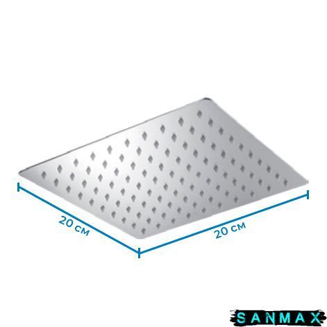 Лійка стельова для душу Mixxus Sh-06 20 см н 20 см Квадратна Нерж (SS0059) SS0059 фото