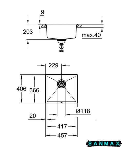 Композитна мийка для кухні Grohe K700U (31653AP0) 31653AP0 фото