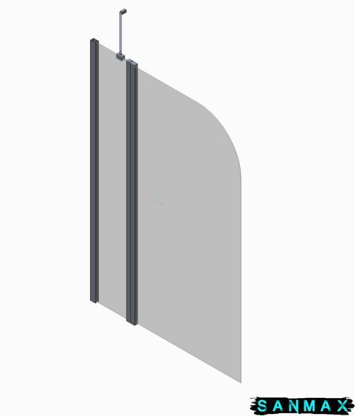 Шторки скляні на ванну Koer SR BS03-95x140-TR-01 прозоре скло 6мм, хром (KR5402) KR5402 фото