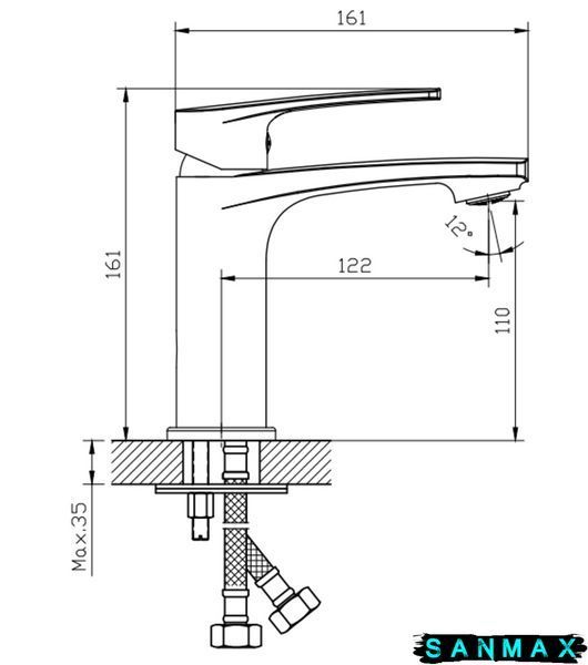 Змішувач для умивальника Haiba Troya 001 (HB9659) HB9659 фото