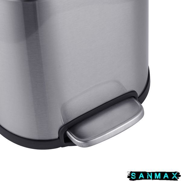 Відро для сміття з плавним закриттям овальне Mixxus Premium Topper-TC0205 SS Color 5л колір нержавійка (MI7059) MI7059 фото