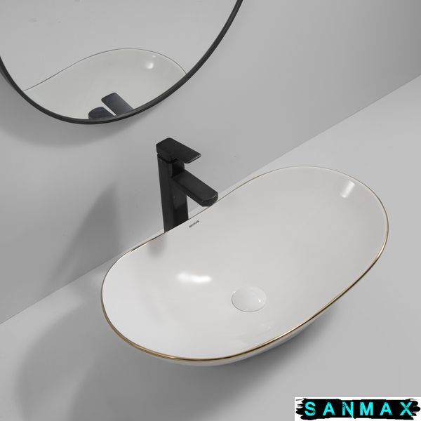 Раковина накладна Mixxus Premium Wave-0105 Edge Gold 620х360х160mm (MP6557) MP6557 фото