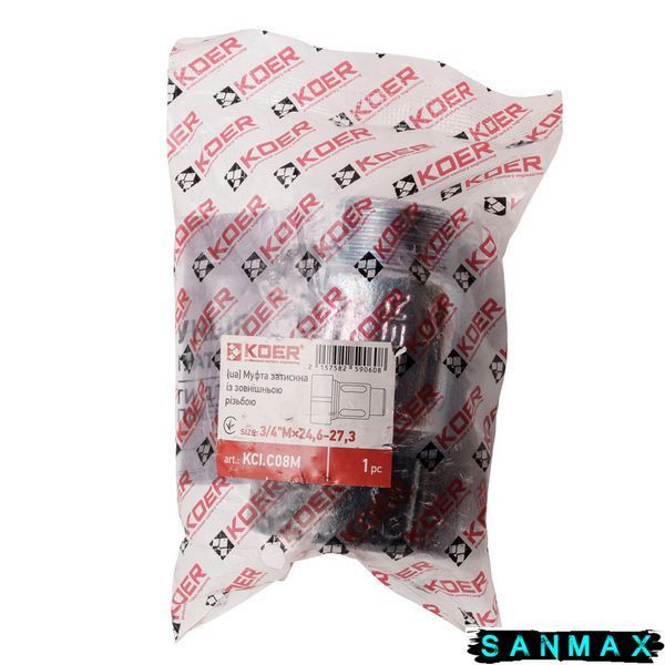 Муфта затискна із зовнішньою різьбою Koer KCI.C08M - 3/4"Мx24,6-27,3 (KR5906) KR5906 фото