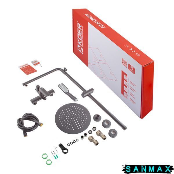 Душова система зі змішувачем Koer KB-52028-05, 2 функції Чорна (KR5310) KR5310 фото