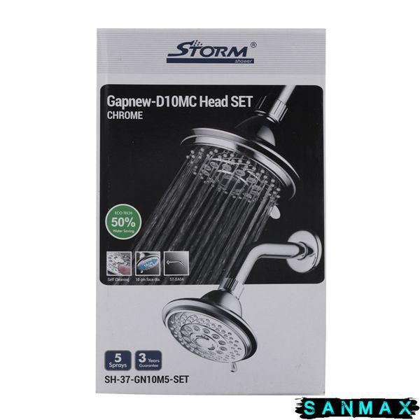 Лійка стельова для душу Storm Sh-37-GN10M5-Set Хром (ST0025) ST0025 фото