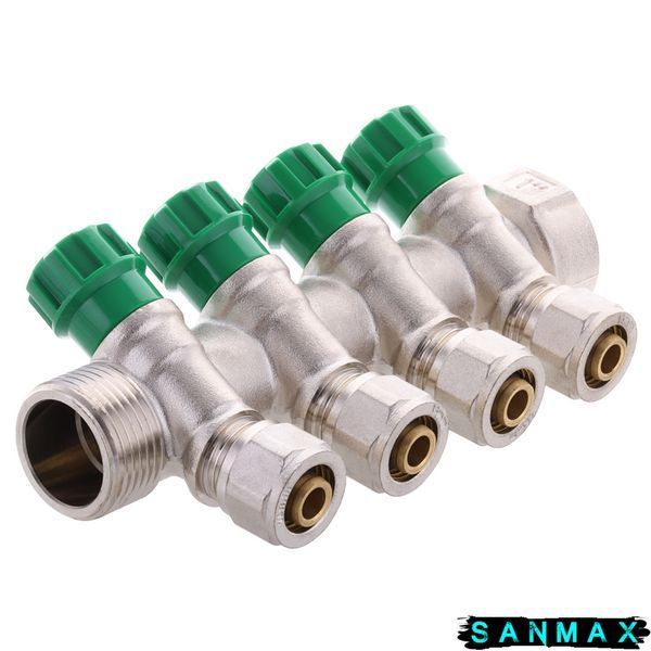 Колектор вентильний з фитингом Koer KR.1124-4 1"x4 ways (KR2834) KR2834 фото