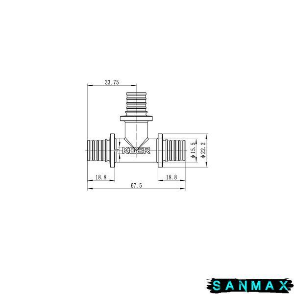 Трійник рівнопрохідний Koer KA.T16 - 16(2.2mm) x 16(2.2mm) x 16(2.2mm) (KR4884) KR4884 фото