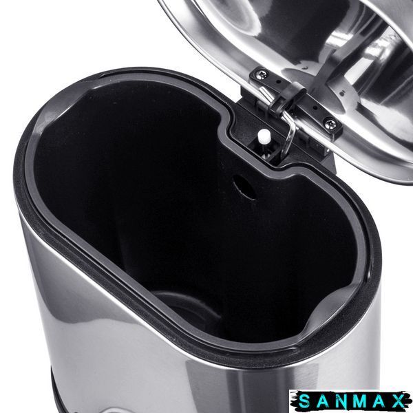 Відро для сміття з плавним закриттям овальне Mixxus Premium Topper-TC0205 SS Color 5л колір нержавійка (MI7059) MI7059 фото