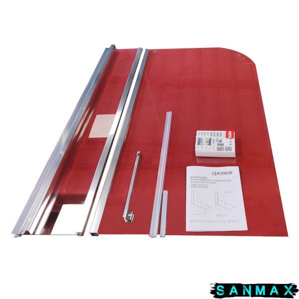 Шторки скляні на ванну Koer SR BS03-95x140-TR-01 прозоре скло 6мм, хром (KR5402) KR5402 фото