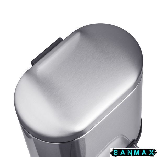 Відро для сміття з плавним закриттям овальне Mixxus Premium Topper-TC0205 SS Color 5л колір нержавійка (MI7059) MI7059 фото