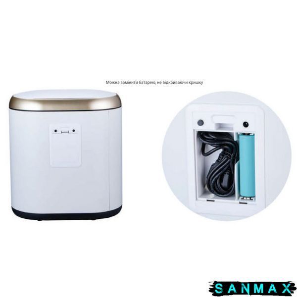 Відро для сміття сенсорне овальне Mixxus Premium Topper-TC0112 Білий 12л колір білий (MI7082) MI7082 фото