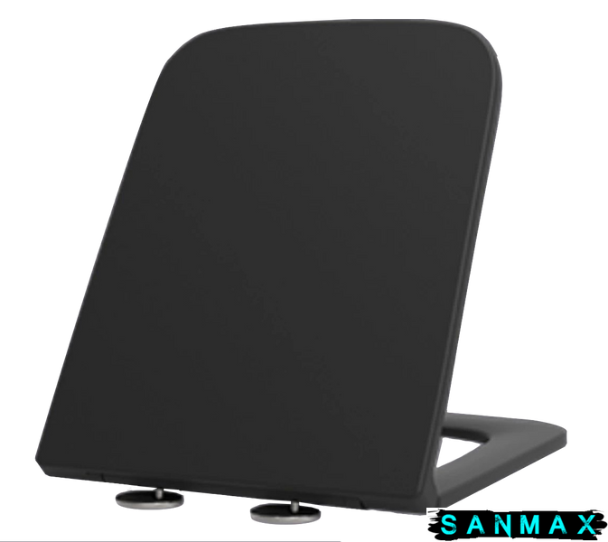 Кришка для унітазу Mixxus Premium Seat Cover Quadro-2001 Чорний 427х344х39mm з мікроліфтом Чорна (MP6614) MP6614 фото