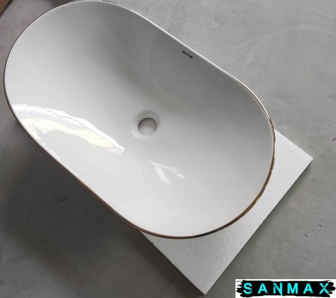 Раковина накладна Mixxus Premium Wave-0105 Edge Gold 620х360х160mm (MP6557) MP6557 фото