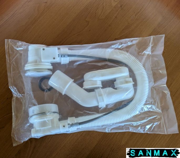 Сифон для ванни Koer BD-04-01 1 1/2'' напівавтомат з переливом, без ревізії Хром (KR5442) KR5442 фото