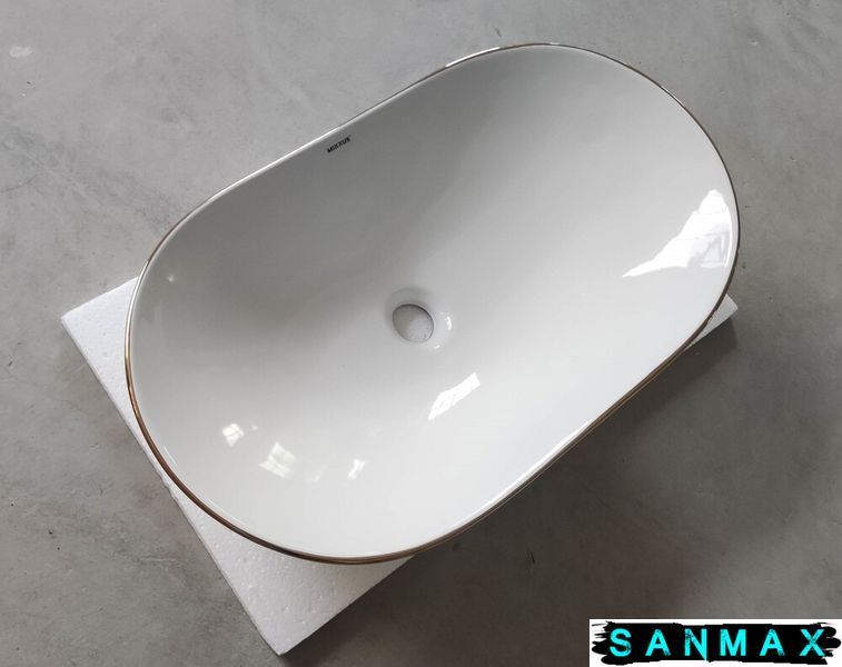 Раковина накладна Mixxus Premium Wave-0105 Edge Gold 620х360х160mm (MP6557) MP6557 фото