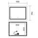 Дзеркало Mixxus Premium Quadro MR20-90x70-Reverse (Led Touch, Anti-fog, димер) (MP6621) MP6621 фото 3