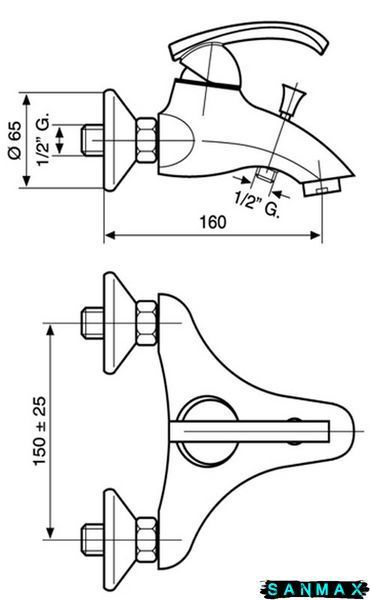 Змішувач Emmevi Ramses для ванни б/акс CR72001 10шт CR72001 фото