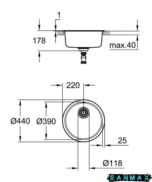 Мийка для кухні із нержавіючої сталі Grohe K200 (31720SD0) 31720SD0 фото