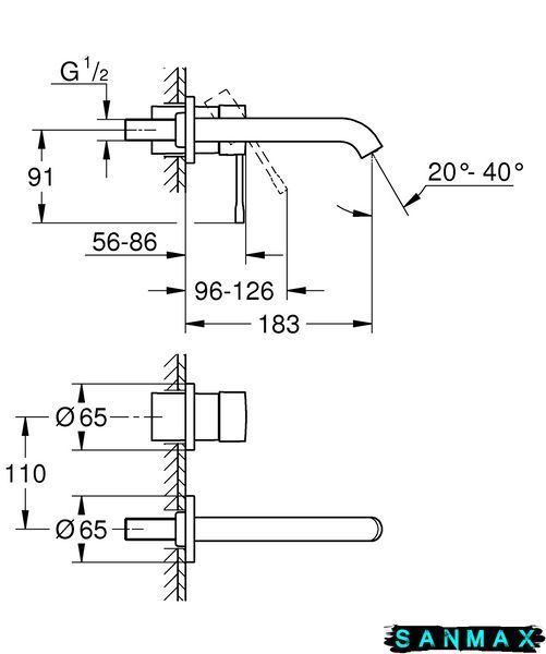 Вбудований змішувач для умивальника Grohe Essence M-Size (29192001) 29192001 фото