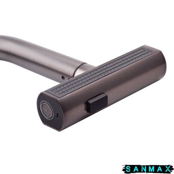 Змішувач для кухні з висувною лійкою Mixxus Premium Hammer 014 Графіт (MI6955) MI6955 фото