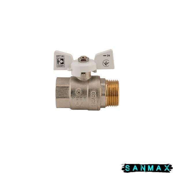 Кран кульовий 1 БГШ Вода Koer KR.218.W Білий метелик (KR0184) KR0184 фото