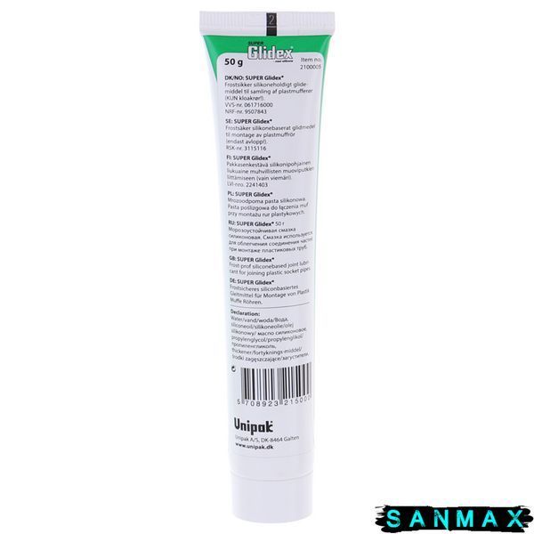 Мастильний склад для збірки каналізації Unipak Super Glidex 50г. (В тюбику) (UP0575) UP0575 фото