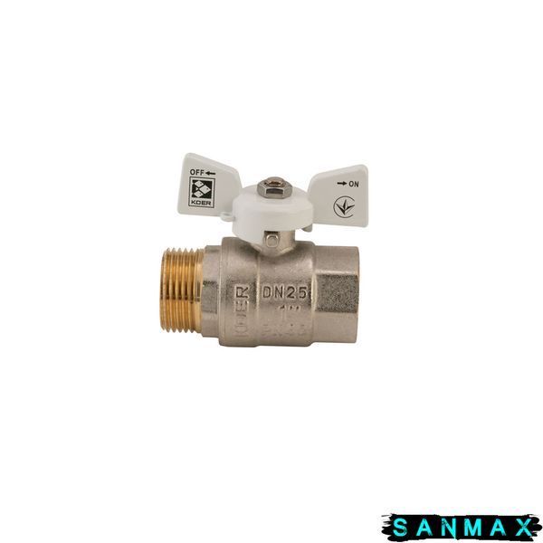 Кран кульовий 1 БГШ Вода Koer KR.218.W Білий метелик (KR0184) KR0184 фото