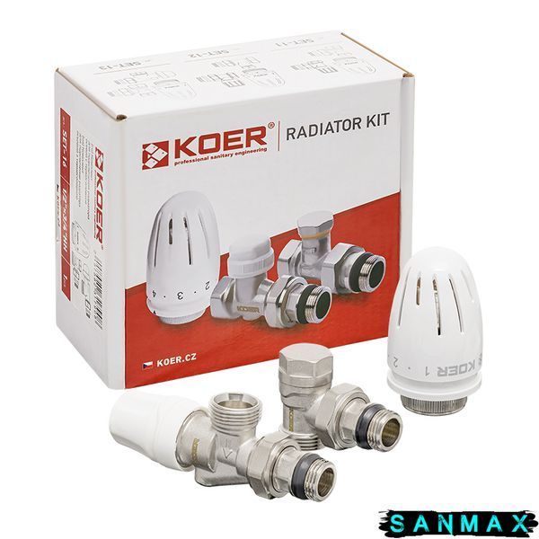 Комплект для підключення радіатора 1/2x3/4 ЗЗ осьовий Koer Set-16 (KR3179) KR3179 фото