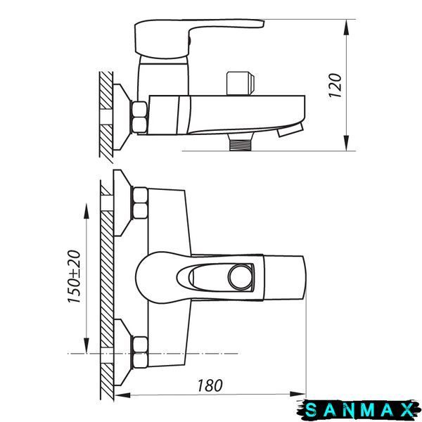 Змішувач для ванни Zerix Seo 183 (ZX2759) ZX2759 фото