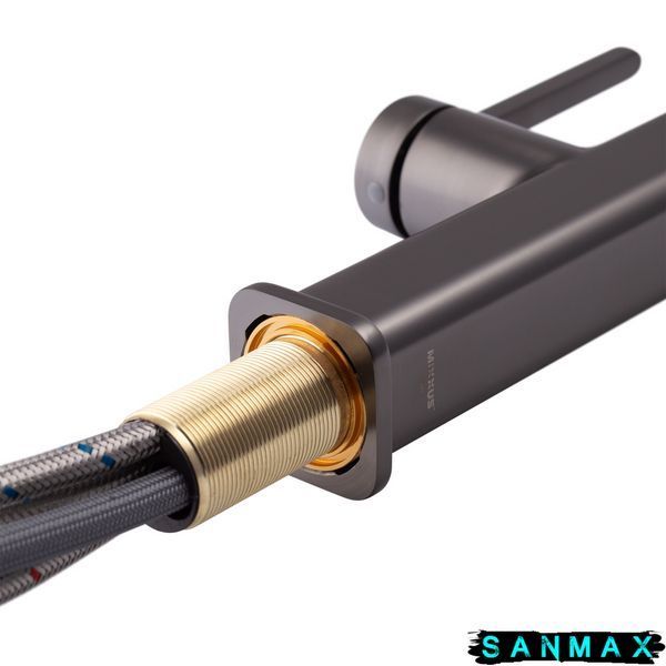 Змішувач для кухні з висувною лійкою Mixxus Premium Hammer 014 Графіт (MI6955) MI6955 фото