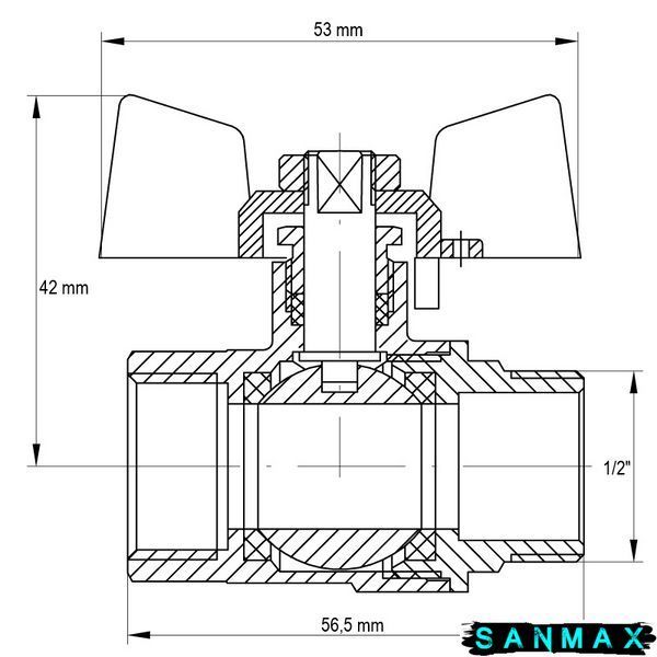 Кран кульовий 1/2 БГШ Газ Koer KR.218.G (KR0036) KR0036 фото