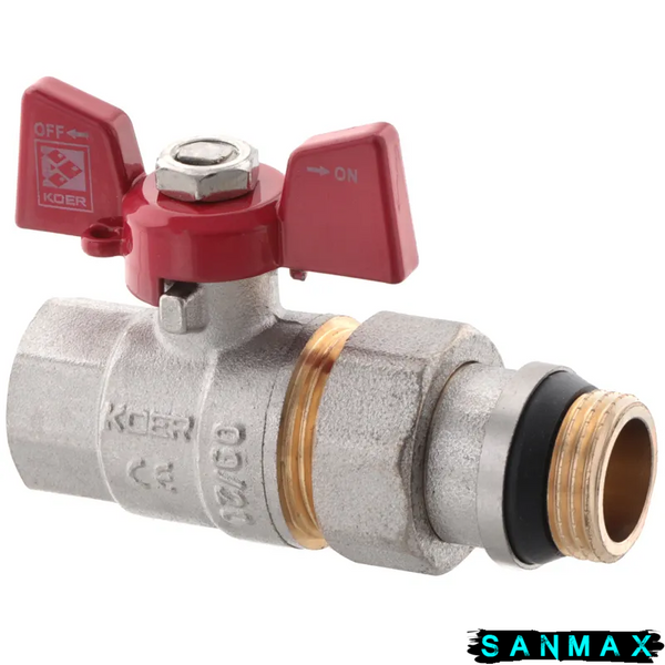 Кран з американкою прямий 1/2 "антіпротікання" Koer KR.227-Gi Червоний метелик (KR0189) KR0189 фото