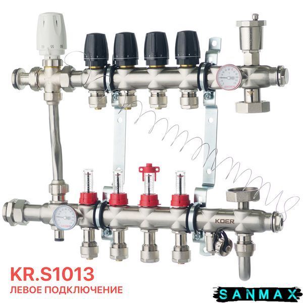 Колектор з вбудованим зміш. вузлом Koer KR.S1013-4 1"х4 SUS304 і євроконус 3/4-16 (KR2947) KR2947 фото