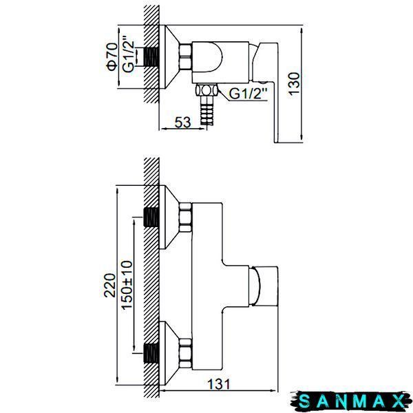 Змішувач для душ. кабіни Ledeme LM2010 (LL0610) LL0610 фото