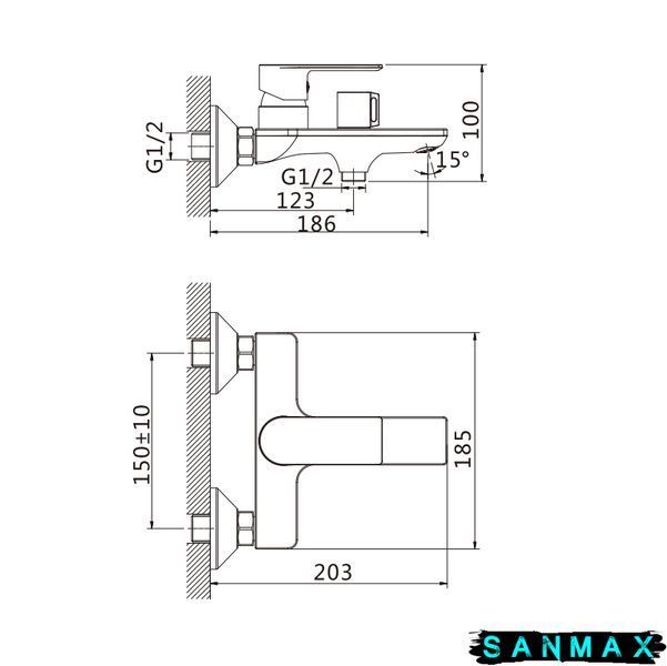 Змішувач для ванни Haiba Alex 009 (HB0889) HB0889 фото