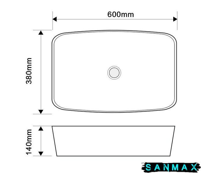 Раковина накладна Mixxus Premium Diverse-0111 600х380х140mm (MP6561) MP6561 фото