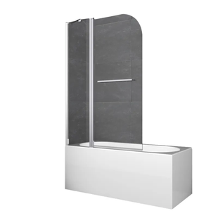 Шторки скляні на ванну Koer SR BS04-95x140-TR-01 прозоре скло 6мм, хром (KR5403) KR5403 фото