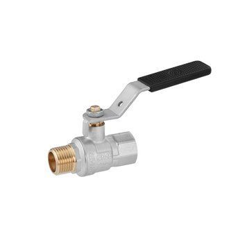 Кран кульовий Kroner 1/2" ВЗ PN40 ручка, нікельований CV033214 фото
