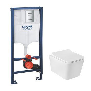 Комплект 4 в 1: Інсталяція Grohe Rapid SL 3 в 1 38772001 + Унітаз безободковий Kroner Eifel WHI523629 RIMLESS з сидінням Slim Duroplast / Soft-close / Quick relase KE523629WHIR (38772001KE523629) 38772001KE523629 фото