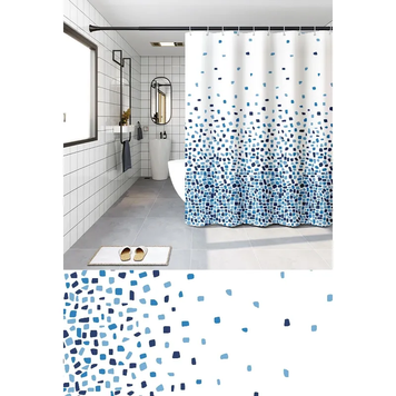 Шторка для ванної Zerix SCP-009-180x180 з PEVA (поліетиленвінілацетату) (Візерунок "Бризки" сині) (ZX6082) ZX6082 фото