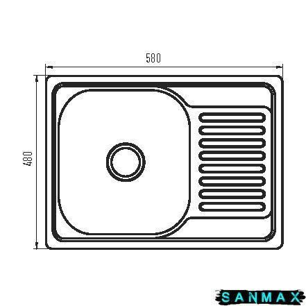 Мийка кухонна Zerix Z5848-08-180E (Satin) (ZS0570) ZS0570 фото
