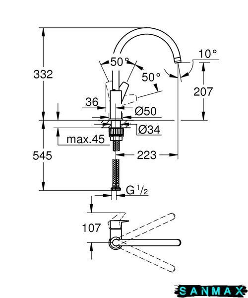 Змішувач для кухні Grohe BauEdge New (31233001) 31233001 фото