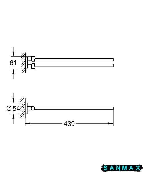 Подвійний тримач для рушників Grohe Essentials New (40371001) 40371001 фото