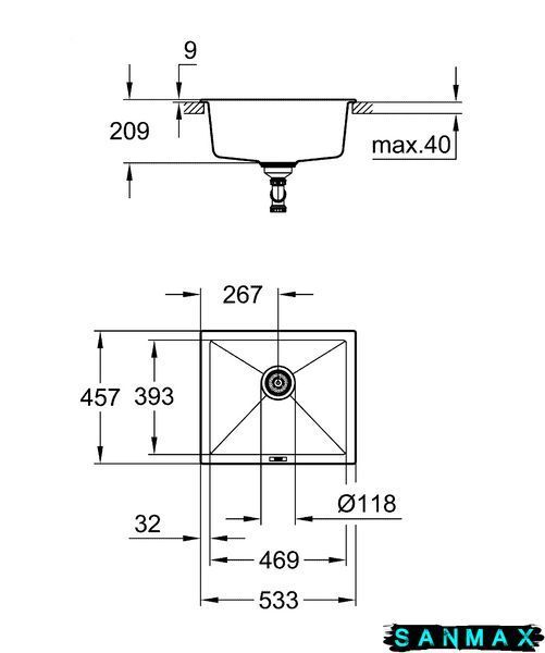 Композитна мийка для кухні Grohe K700U (31654AP0) 31654AP0 фото