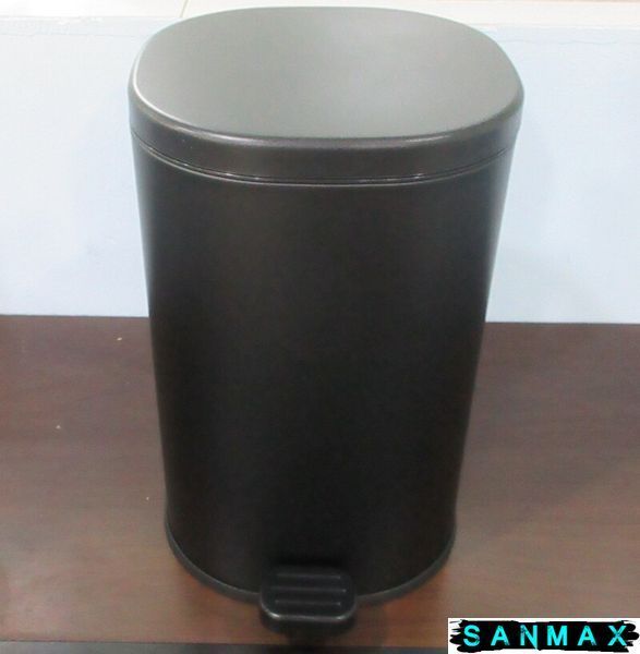 Відро для сміття з плавним закриттям овальне Zerix Prime-TC0105 Чорний 5л колір чорний (ZX5902) ZX5902 фото